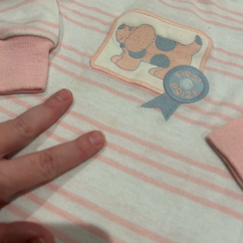 Healthtex Pink and White Striped Long Sleeve Tee - Picture 3 of 5